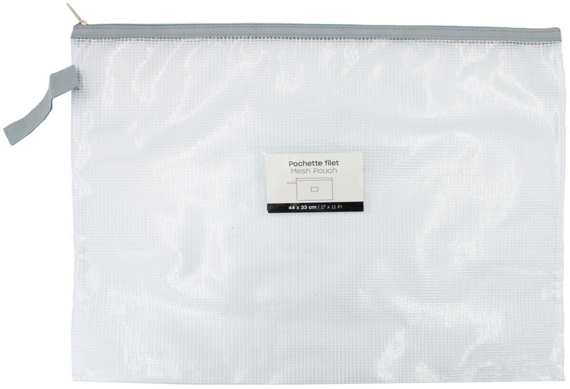 Mesh Zipper Pouch Grey -11x17"