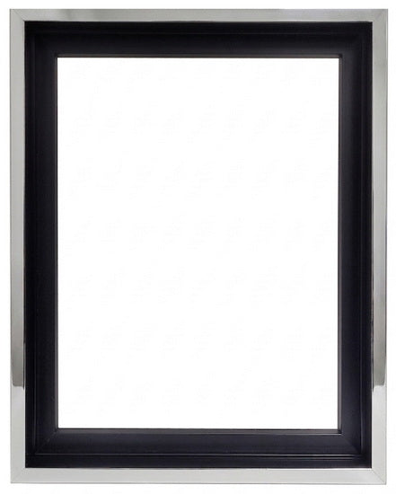 Cadre flottant régulier noir et argent- 12x16po