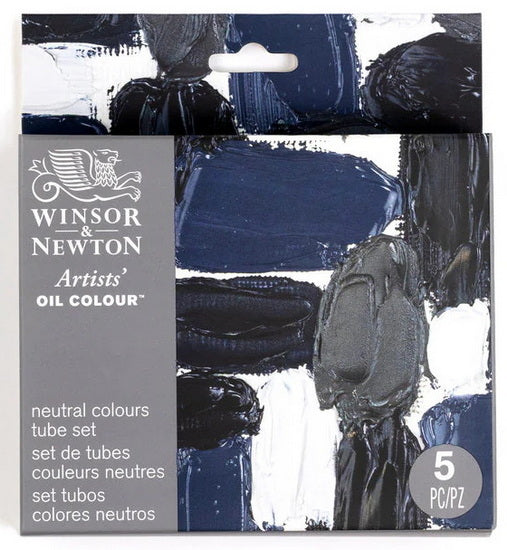 Oil colour tube set - neutral colours 5 pieces