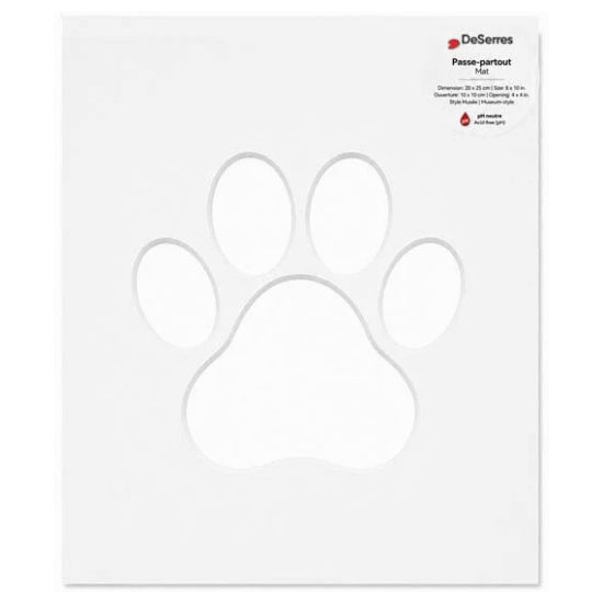Mat White Paw - 8X10/4X6"