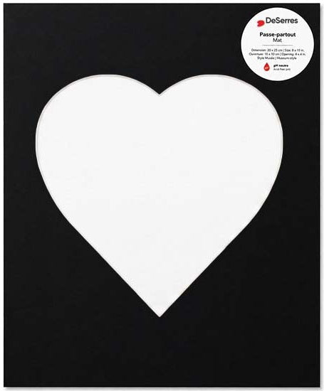 Mat Black Heart - 8X10/4X6"
