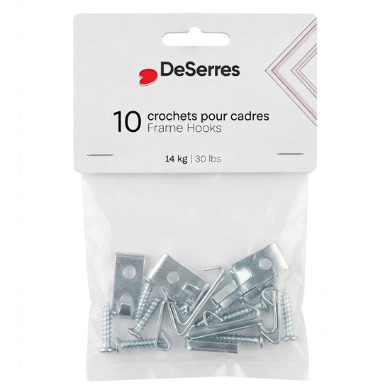 Ens. 10 crochets pour cadres 30lbs