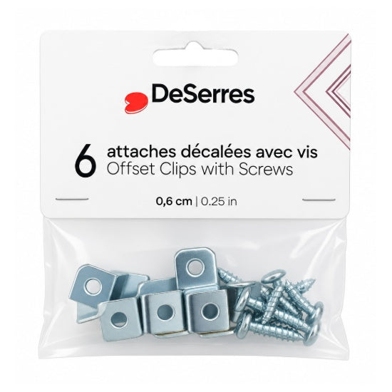 Ens. 6 attaches offset et vis 1/4po