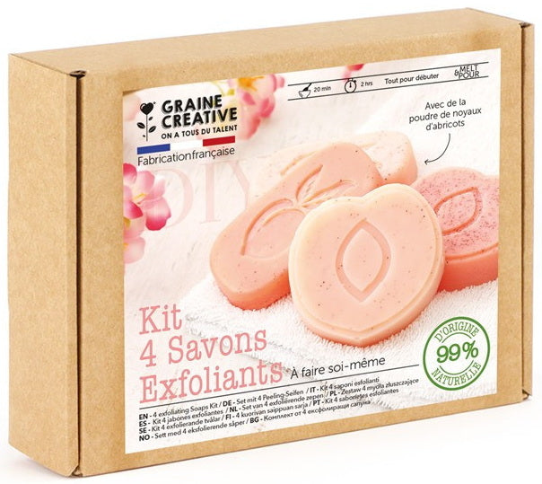 Ens. fabrication savons exfoliants abricot