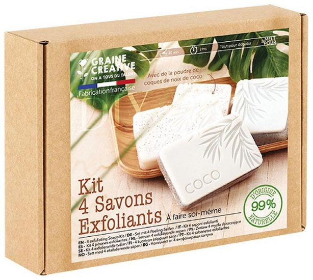 Ens. fabrication savons exfoliants noix de coco