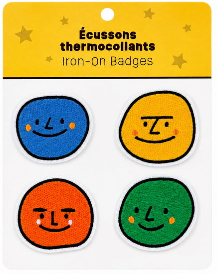 Iron On Patches 4Pcs - Funny Faces