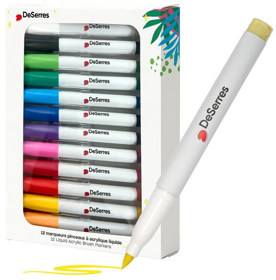 Set of 12 Acrylic Markers Brush Pen