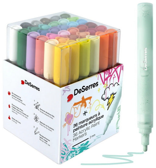 Set of 36 Acrylic Markers 2mm