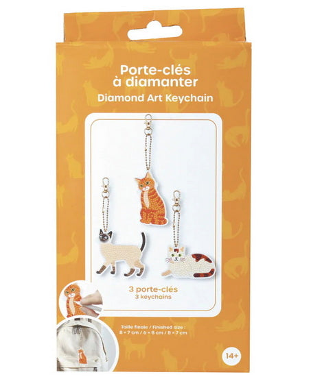 Portes clés à diamanter chats