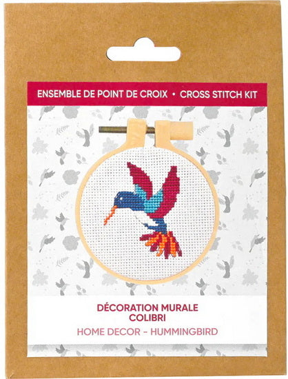 Ens. de point de croix colibri