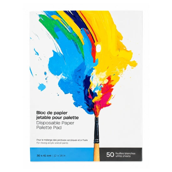 Palette papier jetable blanc - 12x16po