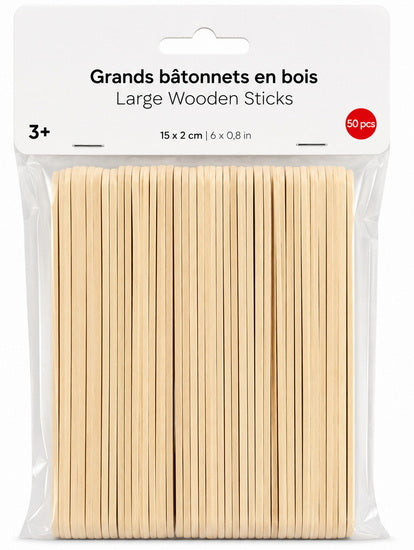 Set of 50 Jumbo Sticks - 15x2cm