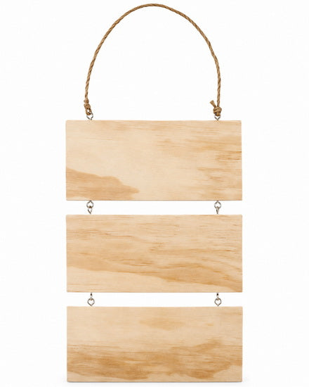 Panneau en bois à 3 lattes