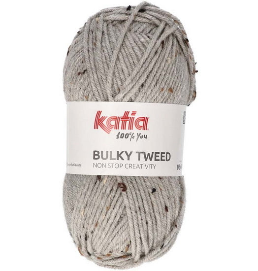 Fil Bulky Tweed gris clair - 100g