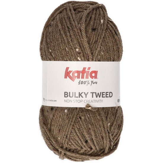 Fil Bulky Tweed brun pâle - 100g