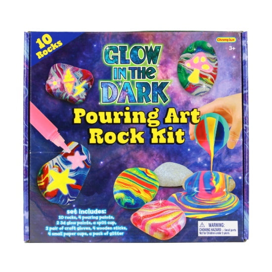 Glow in the Dark Pouring Art Rock Set