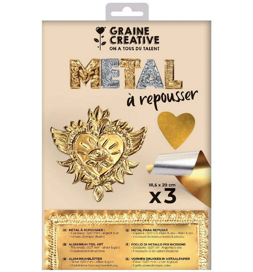 Pack of 3 Silver Gold Sheets - 185x290mm