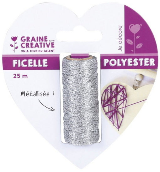 Ficelle métallique argent - 25m