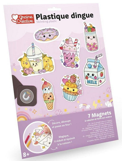 Ens. plastique dingue aimants kawai