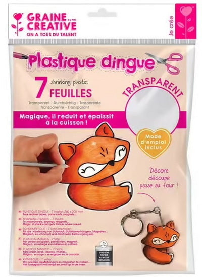 7 feuilles plastique dingue transparent - 262x202mm