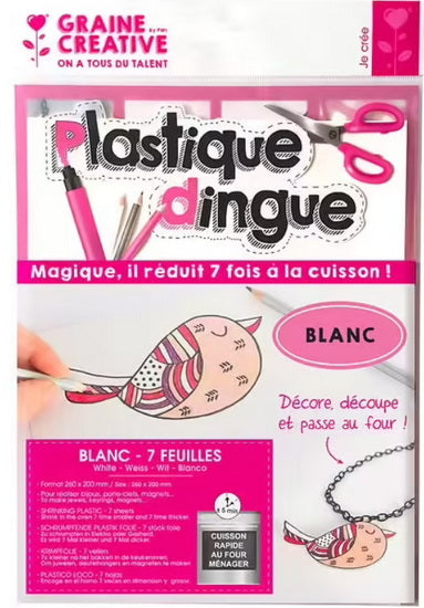 7 feuilles plastique dingue blanc - 262x202mm