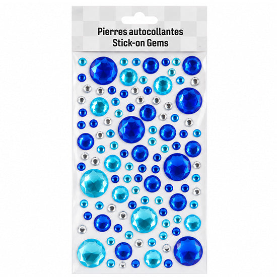 Gem Stickers Round Blue