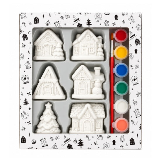Ens. 6 figurines Noël à peinturer