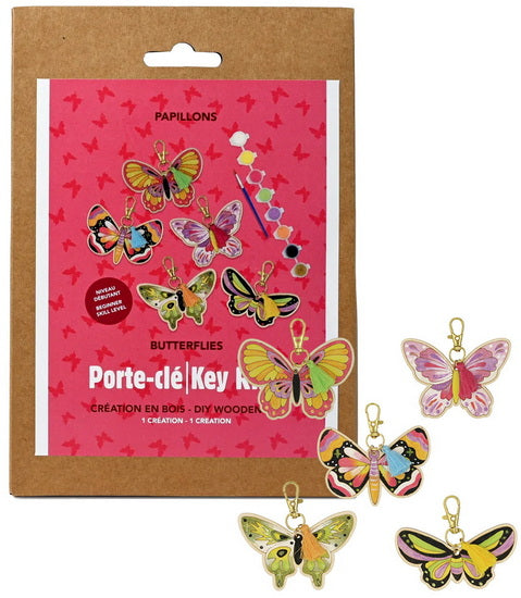 Butterflies DIY Wood Keychain Kit