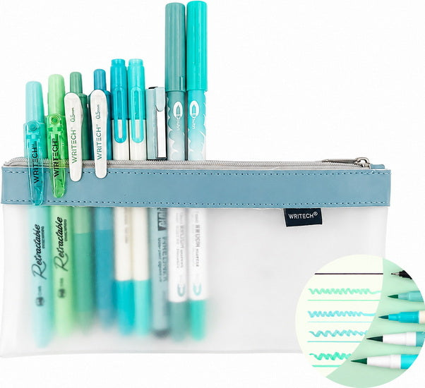 Ensemble d'écriture bleu/vert 9pcs