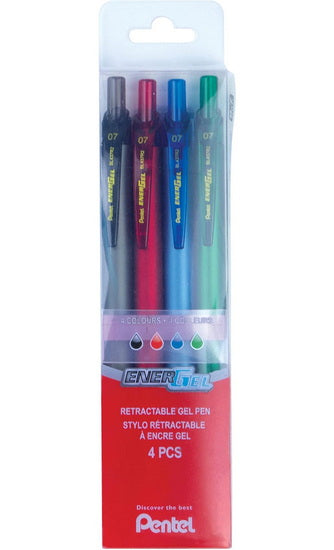 Set of Retractable Gel Roller Energel 4pcs