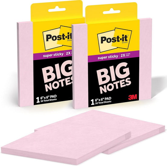 Post-it grands feuillets rose pastel - 6x6