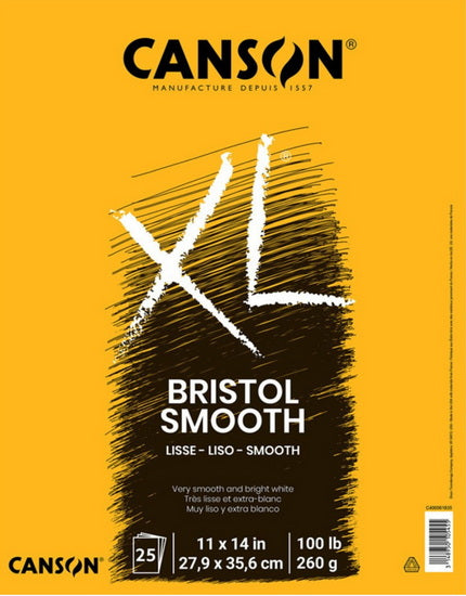 Bloc de papier XL Canson bristol lisse 260g - 11x14po