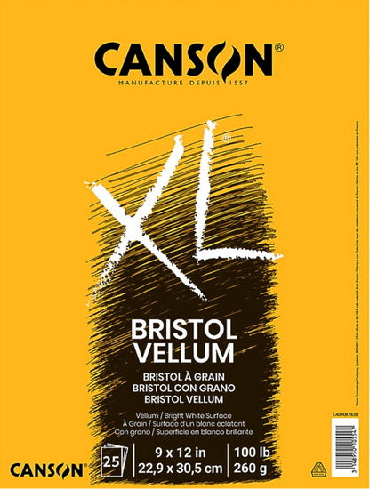 Bloc de papier XL Canson bristol à grains 260g - 9x12po