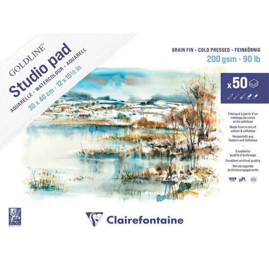 Goldline Studio Watercolour Paper Pad - 200g - 30x40cm - 50sh