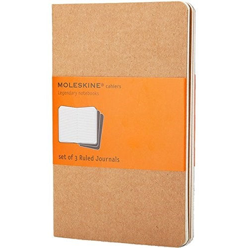 3-Pack Journals - Ruled - KRAFT BROWN CENTIMETER - 9 X 14 CENTIM
