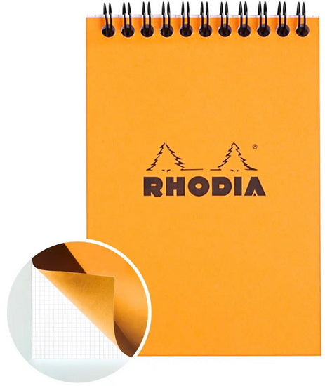 Rhodia Spiral Notepad-Graph - ORANGE - 105 X 148 MILLIMETERS
