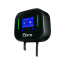 Schräge Frontalansicht der Ohme Home Pro 11 kW 8m - intelligente Ladestation für Elektroautos.