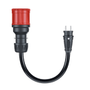 Detailansicht des CEE32A auf Haushaltssteckdose (Schuko) Adapters der im go-e Travellerset enthalten ist.